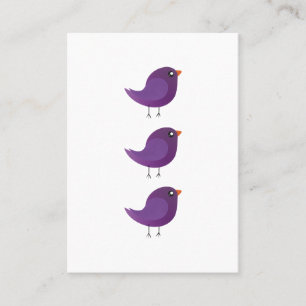 Cartão De Contato Ilustração de Passarinho Roxo Fofo