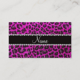 Cartão De Contato Impressão-leopardo neon-rosa com nome personaliza