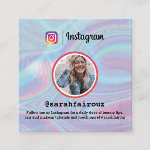 Cartão De Contato Instagram Colorful Photo Trendy Holographic