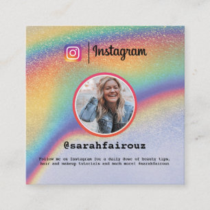 Cartão De Contato Instagram Colorful Photo Trendy Holographic