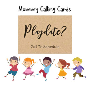 Cartão De Contato Kids Playdate Kraft Mamãe Calling Card