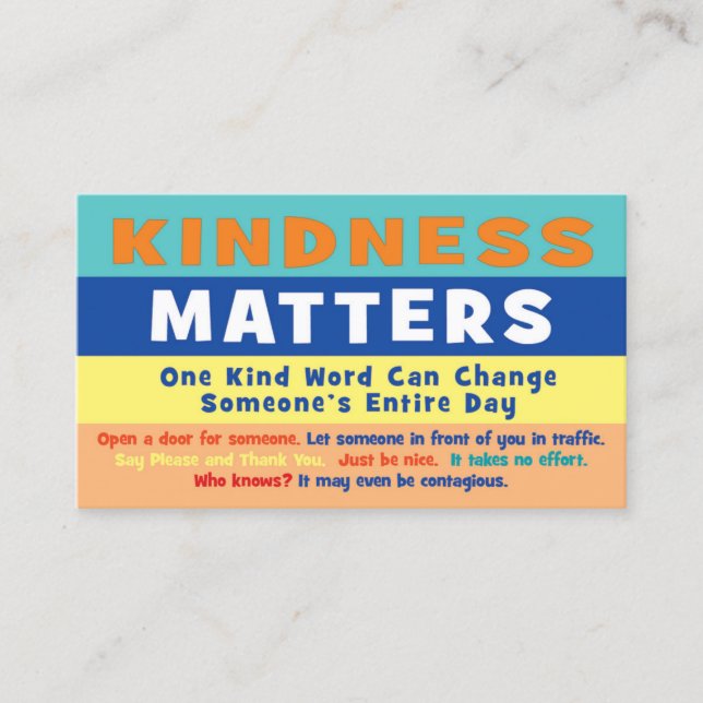 Cartão De Contato Kindness Matters Cards (Frente)