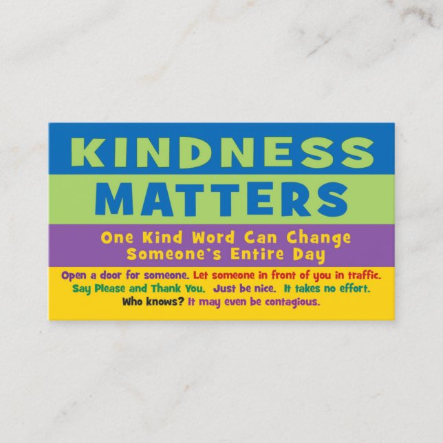 Cartão De Contato Kindness Matters Cards - V2 (Frente)
