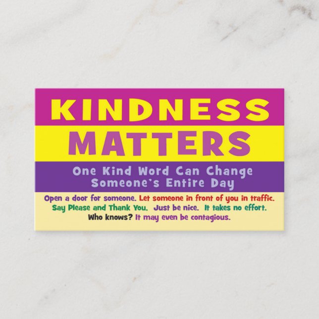 Cartão De Contato Kindness Matters Cards - v3 (Frente)