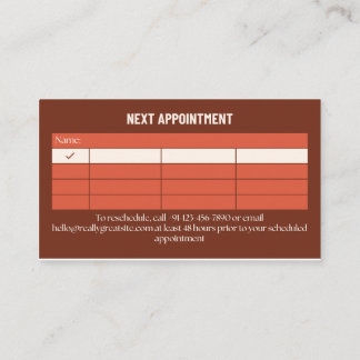 Cartão De Contato Lash Appointment Reminder Card Editable