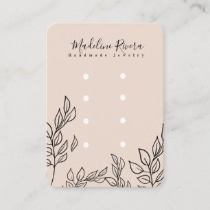 Cartão De Contato Leaf Artisan Earring Studs Display Cards