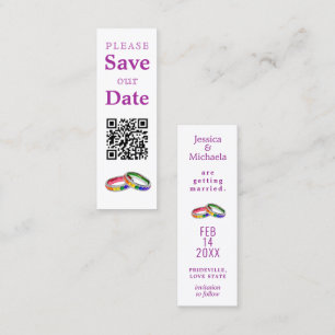 Cartão De Contato LGBTQ+ com QR 🌈 Entrelaçados no Orgulho – Mini Sa