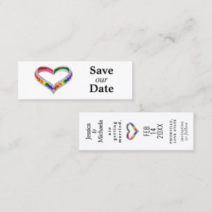 Cartão De Contato LGBTQ+ salve a data 🌈Interligados no Orgulho