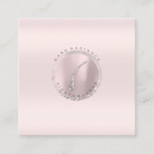 Cartão De Contato Logotipo1 de Glitter de Rosa de Eletrolise da Plac