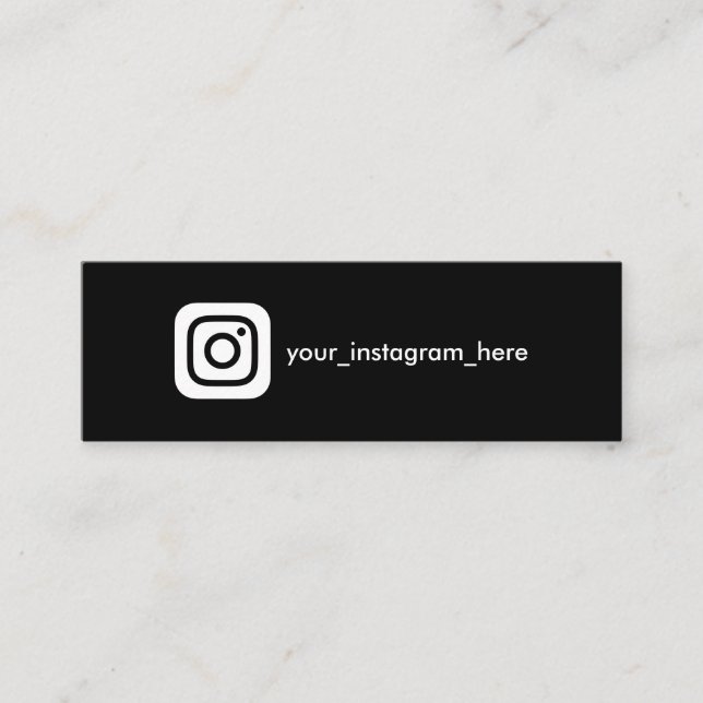 Cartão De Contato Logotipo Instagram mídia social preto moderno simp (Frente)