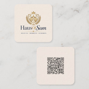 Cartão De Contato Logotipo Personalizável e Código QR Soft Warm Ivor