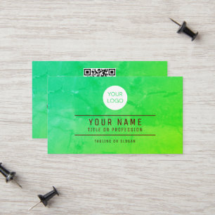 Cartão De Contato Logotipo profissional do nome do Abstrato verde do