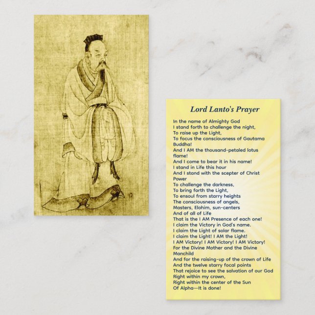 Cartão De Contato Lorde Lanto Chohan do Segundo Ray (Frente/Verso)