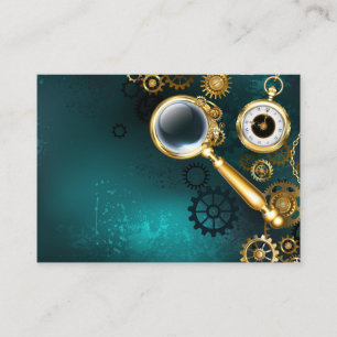 Cartão De Contato Lupa no estilo Steampunk