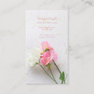 Cartão De Contato Mamã do rosa e a branca das ervilhas doces