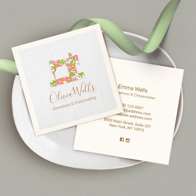 Cartão De Contato Máquina Floral de Serradura (Criador carregado)