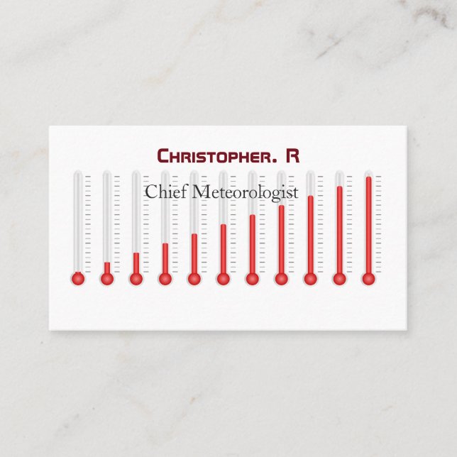 Cartão De Contato Matéria-Padrão Relacionada com o Clima Meteorológi (Frente)