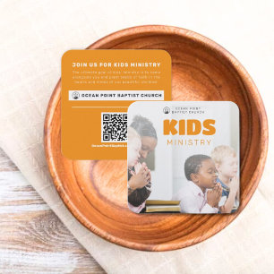 Cartão De Contato Meninos Ministério da Igreja Convidam Chamando Car