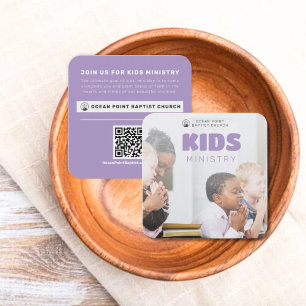 Cartão De Contato Meninos Ministério da Igreja Convidam Chamando Car