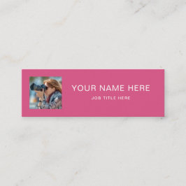 Cartão De Contato Mini placa de chamada Fuchsia brilhante com script