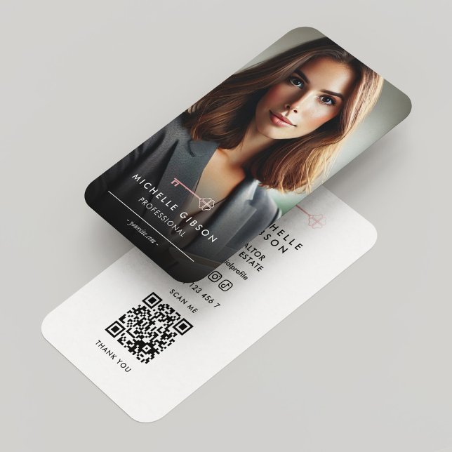 Cartão De Contato Minimal Marketing Professional Business Card (Minimal Sales Executive Marketing Professional QR Calling Card
)