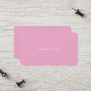 Cartão de contato minimalista rosa para uma mulher