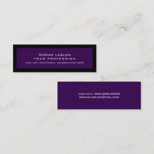 Cartão De Contato Minimalista Simples Profissional Roxo Escuro