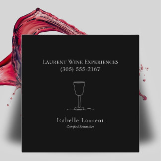 Cartão De Contato Minimalista Sommelier Wine Expert