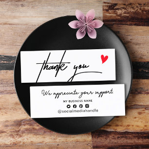 Cartão De Contato Mínimo Preto E Branco Obrigado Por Comprar Pequeno