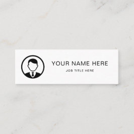 Cartão De Contato Miniplaca de chamada branca mínima com script pret