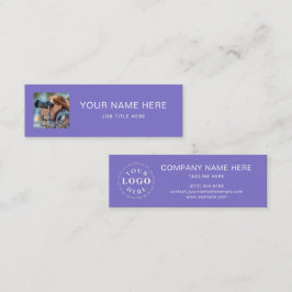 Cartão De Contato Miniplaca de chamada de Lavanda sólida com script