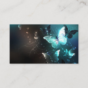 Cartão De Contato Mint Night Butterflies