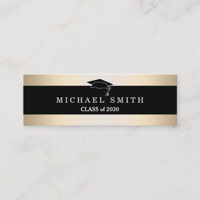 Cartão De Contato Modern Elegant Graduation Name Card (Frente)