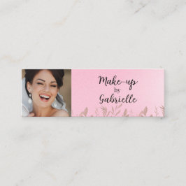 Cartão De Contato Modern Soft Pink Botanical Photo Script QR Code