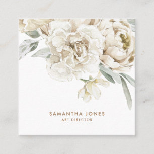 Cartão De Contato Moderna Minimalista Peonie Floral