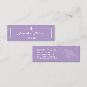 Cartão De Contato Moderno Minimalista Elegante Chic Lavanda Graduaçã