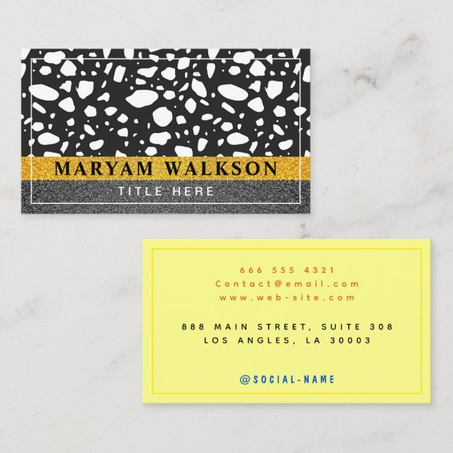 Cartão De Contato Na moda, Luxo, Elegante, Chic e Fronteira Moderna (Frente/Verso)