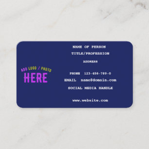 CARTÃO DE CONTATO NA MODA MODERNO PERSONALIZADO MARINHO AZUL VERIFIC
