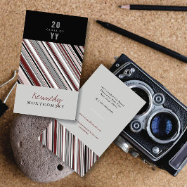 Cartão De Contato Na moda Preppy Brown Pin Strips Formando moderno