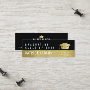Cartão De Contato nome graduado, classe elegante de, preto & ouro do