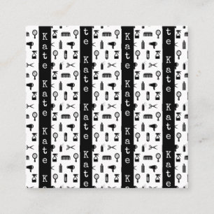 Cartão De Contato Nome PERSONALIZADO do Padrão do Salon & Barber Ha