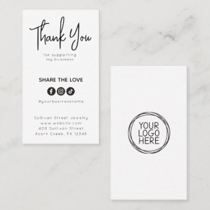 Cartão De Contato Obrigado Mídia social Partilha logotipo Travagem