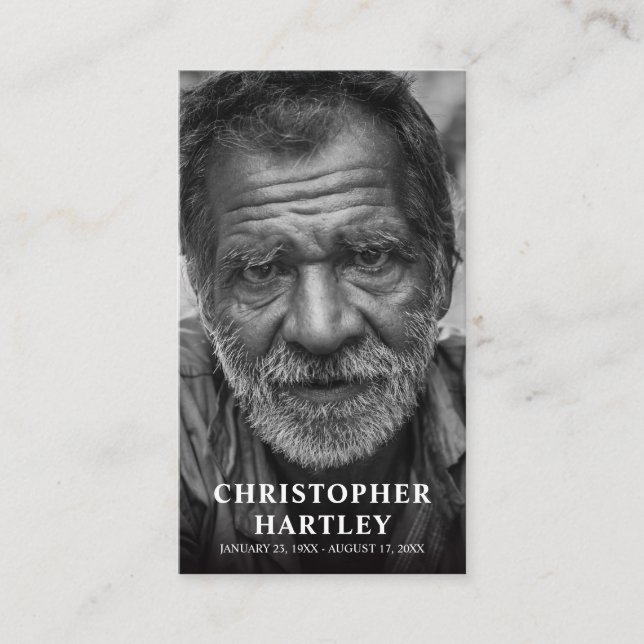 Cartão De Contato Oração de simpatia memorial de fotos (Frente)