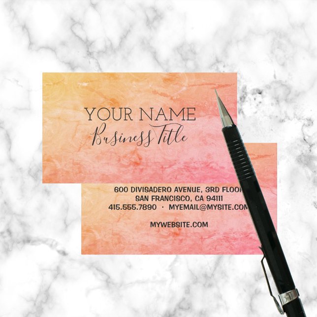 Cartão De Contato Orange Pink Roses Trendy Name (Orange Pink Roses Trendy Name Business Title Calling Cards)