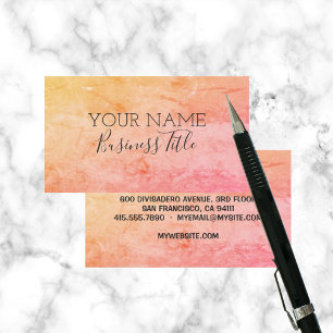 Cartão De Contato Orange Pink Roses Trendy Name Business Title, ZEA
