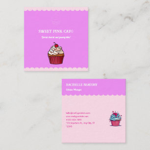 Cartão De Contato Pastelaria de Cupcake doce e pastelaria divertida