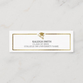 Cartão De Contato Perfil de Graduação Branca Dourado Inserir Placa d