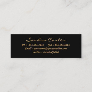 Cartão de Contato Personalizado Elegante Preto e 