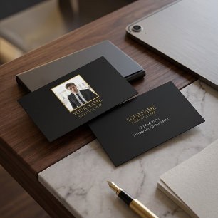 Cartão De Contato Personalizado Tudo Preto e Dourado Melhor Nome de