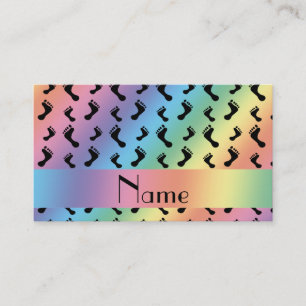 Cartão De Contato Pés conhecidos personalizados do arco-íris